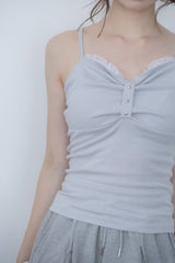 studs ribbon camisole(gray)