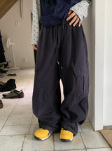 [unisex] Simon Wide Cotton Banding Cargo Pants