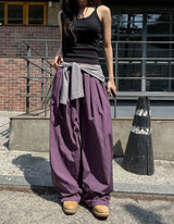 [U-BASIC] Chico Summer Two-Pin Tuck Nylon Pants