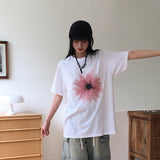 Somi Flower Printed Oversized Fit Short Sleeve T-shirt
