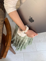 Cosymosy White Camellia Scrunchie