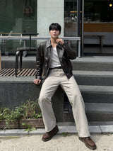 Kai zipper leather jacket