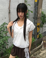 [MADE] Tarot ドットシャーリングリボンパフセミジップアップ Anorak