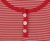 ストライプコンビバートンTシャツ (グレー)