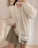 Wool knit one-piece & tie set