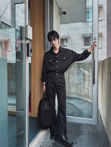 Camper Belted Slit Flared Jeans