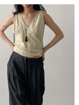 Hachi Shirred Strap Sleeveless Blouse