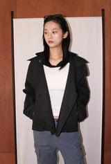 HIGH-NECK BUTTON JACKET