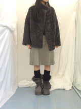 highneck puffy fur jacket