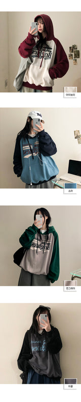 Leaf raglan colored hoodie