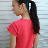 Number Stretch Tee red