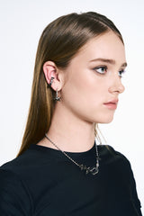 NO.558 [BLACK] HEART CUBIC SPRING EARCUFF