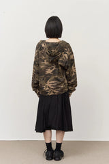 Camo Single Zip Hoodie