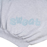 SW LOGO CROP ZIP UP HOODIE - WHITE MELANGE