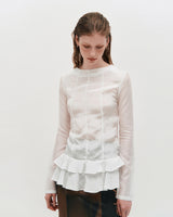 Glossy Frill Top _ WHITE