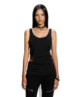 CUT-OUT STUD SLEEVELESS TOP BLACK