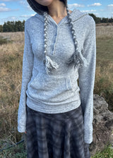 WOOL BUTTON HOOD TEE