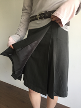 Fold wrap midi skirt (2color)