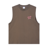 25SS SCRIPT LOGO OUTLINE SLEEVELESS COCOA