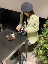 【MADE】フルカシミヤアンバランスオフショルダーニット