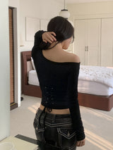 Loana Back Corset One-off  Shoulder T-shirt