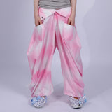 gradient pink fatty,saggy pants