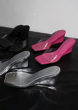 CLEAR WEDGE HEELS