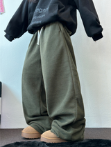 TEDDY FLEECE🤎🐻 S-L🧸3SIZE LONG WIDE HEATER PANTS 🤎💙💚3COLOR