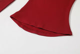 V-neck Slim Half Turtleneck Spandex Long-Sleeved T-Shirt