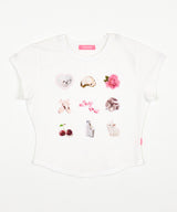 グラフィッククロップTシャツ ホワイト