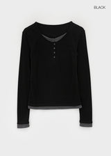 [MADE] Yusia Layered Snap Long Sleeve T-shirt