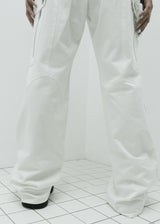 ZIPPER CARGO PANTS, WHITE