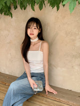 Summer Pintuck Washed Wide Denim Pants