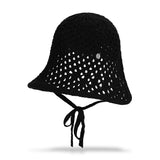 VA カーブオーバル メタルニット パンチング ボンネットハット / Black