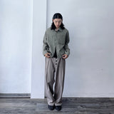 Washed Plaid Long Sleeve Shirt