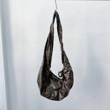 Wrinkled Leather Shoulder Bag
