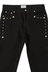スタッドブーツカットデニムパンツ (BLACK) ウィメン