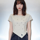 T10.00 Unbalanced Short-sleeved Printed T-shirt