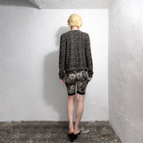DISTRESSED LEOPARD CARDIGAN