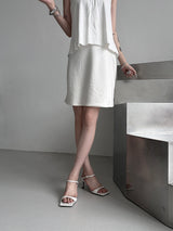 satin slip midi skirt (2color)