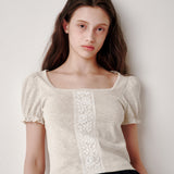 Lace Puff T-shirt (Grey)