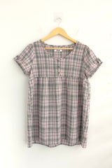 pastel checkered cotton dress