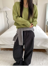 ルーズフィットVネックニット(8color)