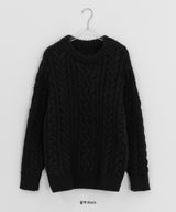 Hanme Cable Round Wool Knit