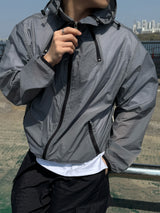Rex cut line zipper windbreaker