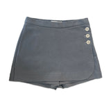 Button Detail Skort Gray