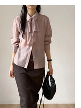 Lucia Tie See-through Blouse