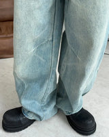 B-Ed Cut Curved Denim Pants