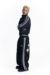 Dirty Nylon Piping Track Jacket - Black