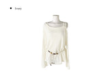 Arton See-through One-Shoulder Knit Belt Sleeveless Set